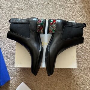 Allegra James Blake rhinestone embellished heel bootie boot